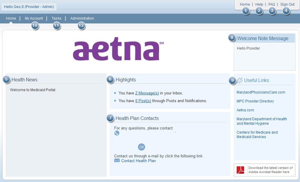 Aetna User Dashboard Help